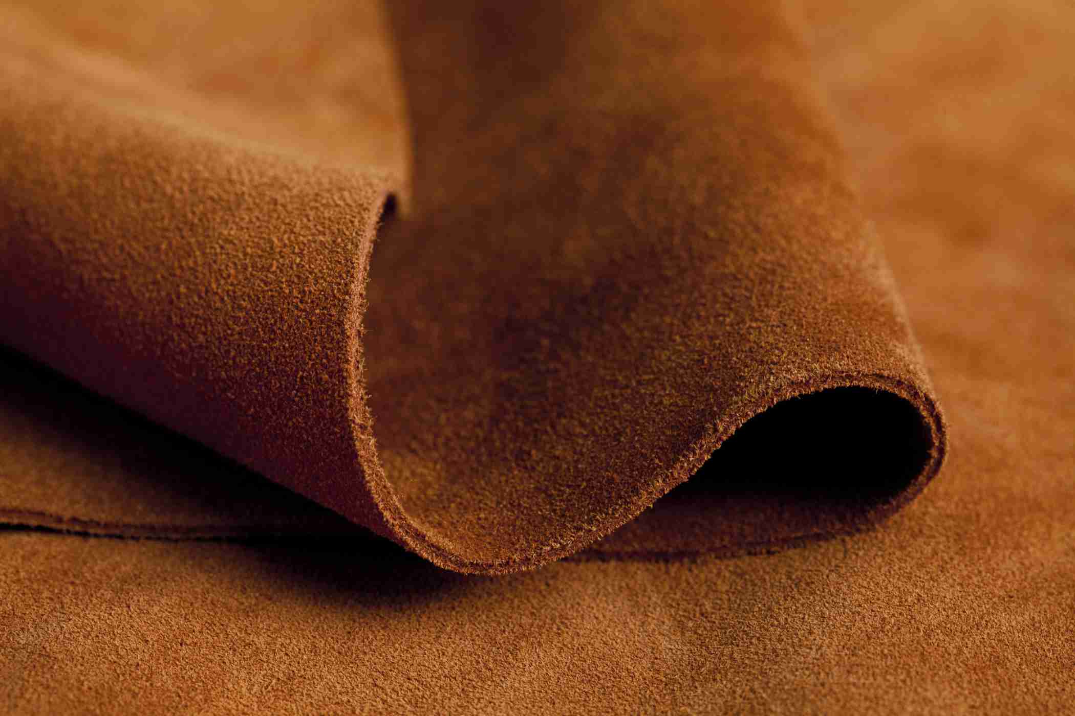 Soft suede leather in earthy tone
